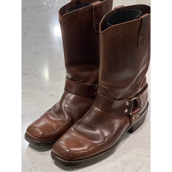 Durango Men’s Leather Harness Biker Cowboy Boots Farm Square Toe Size 11.5 Brown - Picture 5 of 11